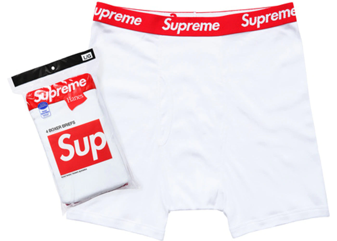 Supreme four-pack Hanes boxer briefs